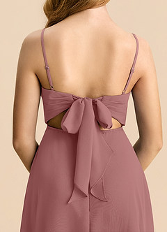 Azazie Shale Junior Desert Rose A-Line Bow Chiffon Dress image6