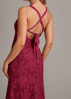 Azazie Aliza 신부 들러리 드레스 A라인 플로럴 번아웃 바닥 길이 드레스 image6