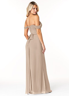 Azazie Joretta Bridesmaid Dresses Taupe A-Line Sweetheart Neckline Chiffon Convertible Dress image5