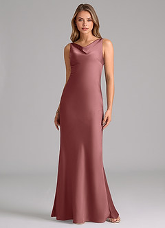 Azazie Allettie Bridesmaid Dresses Amethyst Mermaid Stretch Satin Dress image6