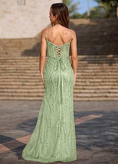 Dazzle Sage Mermaid Prom Dress image2