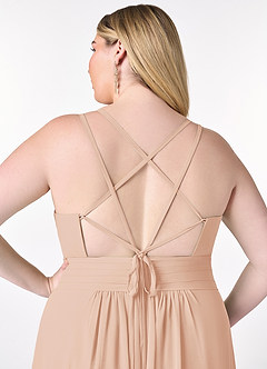 Azazie Farren Bridesmaid Dresses English Rose A-Line Pleated Chiffon Convertible Dress image15