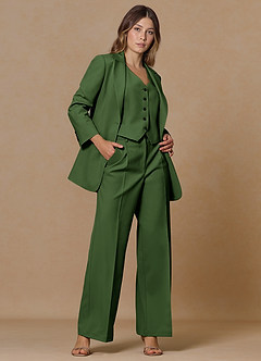 front Rowan Olive Refined Weave Performance pants