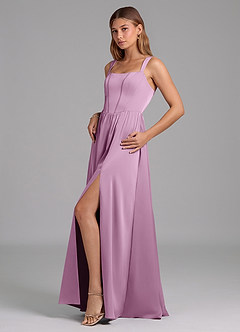 Azazie Rosaline Brautjungfernkleider A-Linie Seitliche Cut-Outs Stretch-Satin Kleid Blauregen image5