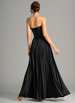 Azazie Saedra Robes de demoiselle d'honneur Robe Trapèze en Satin extensible Corset Noir image6