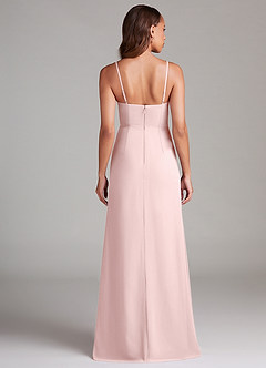 Azazie Maci Bridesmaid Dresses Blushing Pink Sheath Pleated Chiffon Dress image7