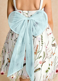 Azazie Peppa Flower Girl Dresses Ivory Sea Glass A-Line Sweetheart Neckline Tulle Dress image6