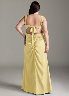 Azazie Jesaphine Brudtärnklänningar Klänning av Tubklänning i Stretch Satin Rosett Citronsorbet image9