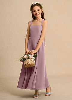 Azazie Tater Junior Formal Flower Girl Klänningar Klä A-Line i Chiffong Plisserad image4