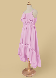 Azazie Karmen Flower Girl Dresses Candy Pink A-Line Ruched Chiffon Dress image8