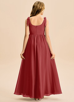 Azazie Delia Junior Abito A-Line in Chiffon Fiocco Ruggine image6