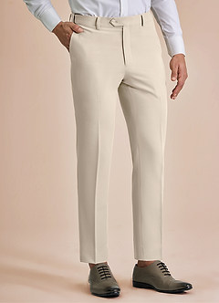front William Tan Pantalones de vestir