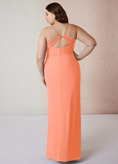 Azazie Blink laatste Uitverkoop Jurk van Chiffon met Kolom V-hals Zonsondergang image7