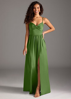 Azazie Zeya Koszorúslány ruhák Sorba áll Rakott Stretch szatén Padlóhosszúság Ruha image10