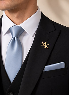 front Niestandardowa metalowa przypinka do klapy z monogramem