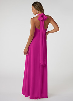 Azazie Fifi Vestidos de damas de honor Vestido de Fucsia de Gasa de Corte En A Convertible con Sin tirantes image3