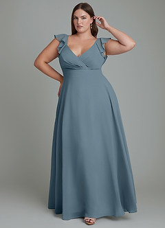 Azazie Leilani Bridesmaid Dresses Twilight A-Line Pleated Chiffon Dress image2
