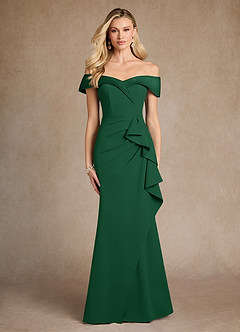 Azazie Laredo vestidos de madre de la novia Vestido de Verde Oscuro de Crepé elástico de Sirena con Vestidos sin tirantes image1