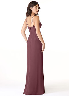 Azazie Leo Bridesmaid Dresses Sangria Mermaid V-Neck Pleated Chiffon Dress image4