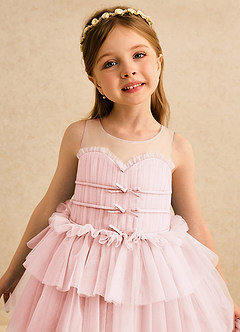 Azazie Delmina Flower Girl Klänningar Klä Balklänning i Tyll Rynkad image6