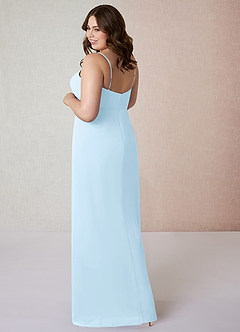 Azazie Tayla Bridesmaid Dresses Sky Blue Sheath Square Neckline Chiffon Dress image9