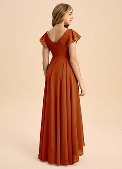 Azazie Caria Junior Paprika A-Line Pleated Chiffon Dress image2