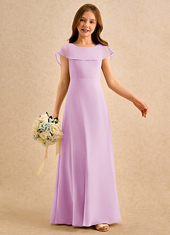 Azazie Kittie Girls Formal Flower Girl Klänningar Klä A-Line i Chiffong image6