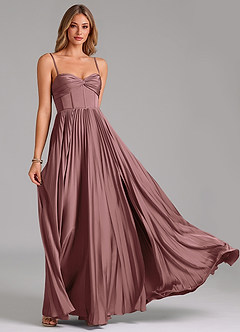 Azazie Tyla Bridesmaid Dresses Vintage Mauve A-Line Sweetheart Neckline Stretch Satin Dress image5