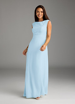 Azazie Bettina Mother of the Bride Dresses Sky Blue A-Line Lace Chiffon Dress image3