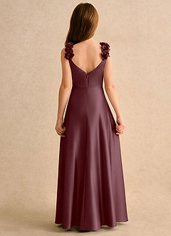 Azazie Rosita Girls Formal Flower Girl Klänningar Klänning A-Line i Stretch Satin Plisserad image5