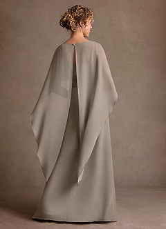 Azazie Marilla 신부의 어머니 드레스 A라인 주름진 쉬폰 플로어 길이 드레스 image3