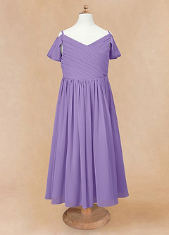 Azazie Chelle Flower Girl Dresses Tahiti A-Line Pleated Chiffon Dress image7