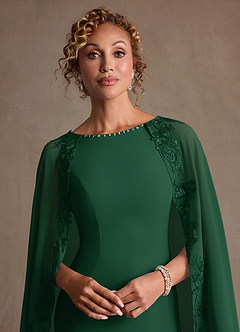 Azazie Artemisia Mother of the Bride Dresses Dark Green Sheath Lace Chiffon Dress image7