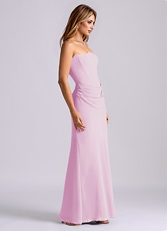 Azazie Debby Bridesmaid Dresses Candy Pink Mermaid Strapless Chiffon Dress image5