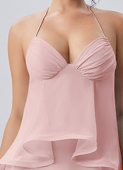 Eliaofen Trübes Rosa A-Linien-Chiffon-Rüschen-Sonnenkleid image8