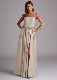 Azazie Calianna Bridesmaid Dresses Frost A-Line Off the Shoulder Chiffon Convertible Dress image1