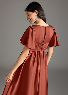 Azazie Verna Brautjungfernkleider für Schwangere A-Linie Gestreift Stretch-Satin Bodenlänge Kleid image8