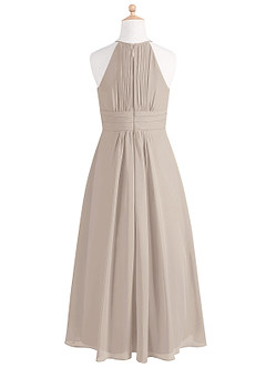 Azazie Bonnie Junior Frost A-Line Pleated Chiffon Dress image6