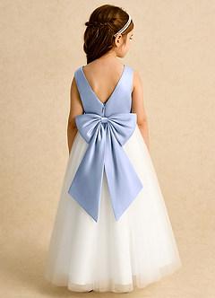 Azazie Eleni Sukienki dla dziewczynek sypiących kwiaty Suknia balowa Ukłon Tiul Długość kostki Sukienka image2