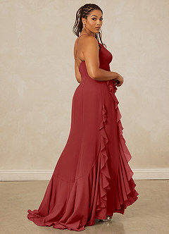 Christian Siriano Bridal for Azazie 1006 Brautjungfernkleider Meerjungfrau-Linie Gestreift Chiffon Kleid Rost image9