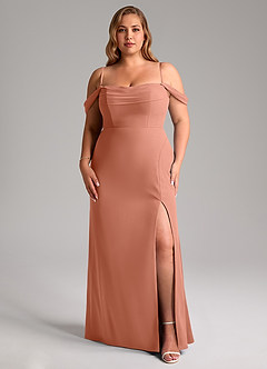 Azazie Saige Bridesmaid Dresses MAI TAI A-Line Off the Shoulder Chiffon Convertible Dress image14