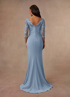 Azazie Fanny Mother of the Bride Dresses Dusty Blue Mermaid Lace Dress image3