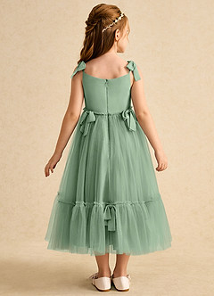 Azazie Jaci Flower Girl Dresses Matcha A-Line Spaghetti Strap Chiffon Dress image5