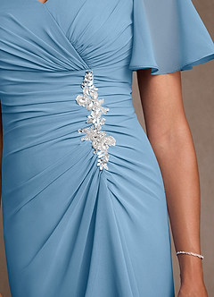 Azazie Suffolk Suknie dla Matki Panny Młodej Linia A Pofałdowany Szyfon Długość podłogi Sukienka image5