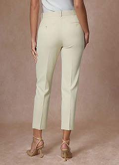 front Whitney Ivory Refined Weave Performance Cropped Pants Suit