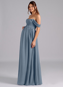 Azazie Saige Maternity Bridesmaid Dresses A-Line Pleated Chiffon Floor-Length Dress image5