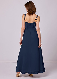 Barbie ♥ Azazie Bridesmaid Dresses Dark Navy A-Line Pleated Chiffon Dress image6