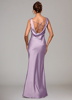 Azazie Rylina Bridesmaid Dresses Frosted Lilac Mermaid Stretch Satin Dress image5