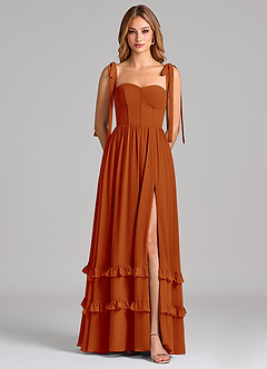 Azazie Anastacia Bridesmaid Dresses Paprika A-Line Sweetheart Neckline Chiffon Dress image6