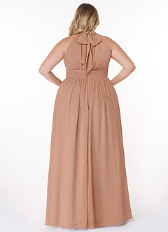 Azazie Iman Abiti da Damigella Abito A-Line in Chiffon A-Line con Increspature Champagne Rosa image9